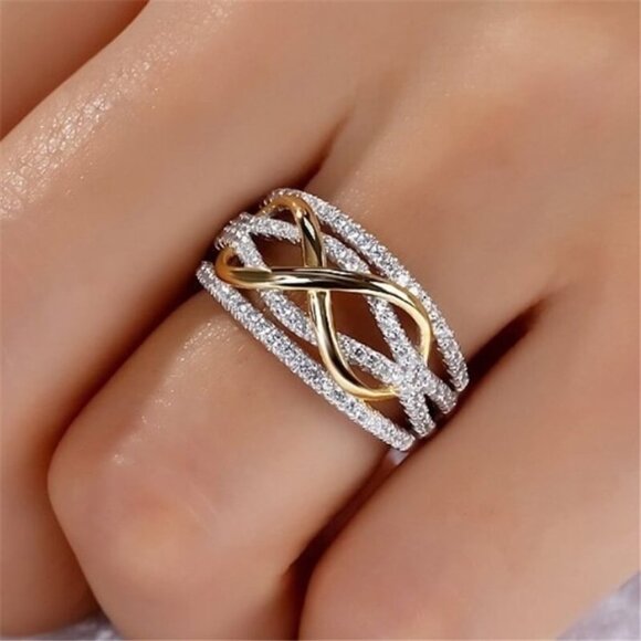 Rhinestone Decorative Infinity Ring - Picture 1 of 4